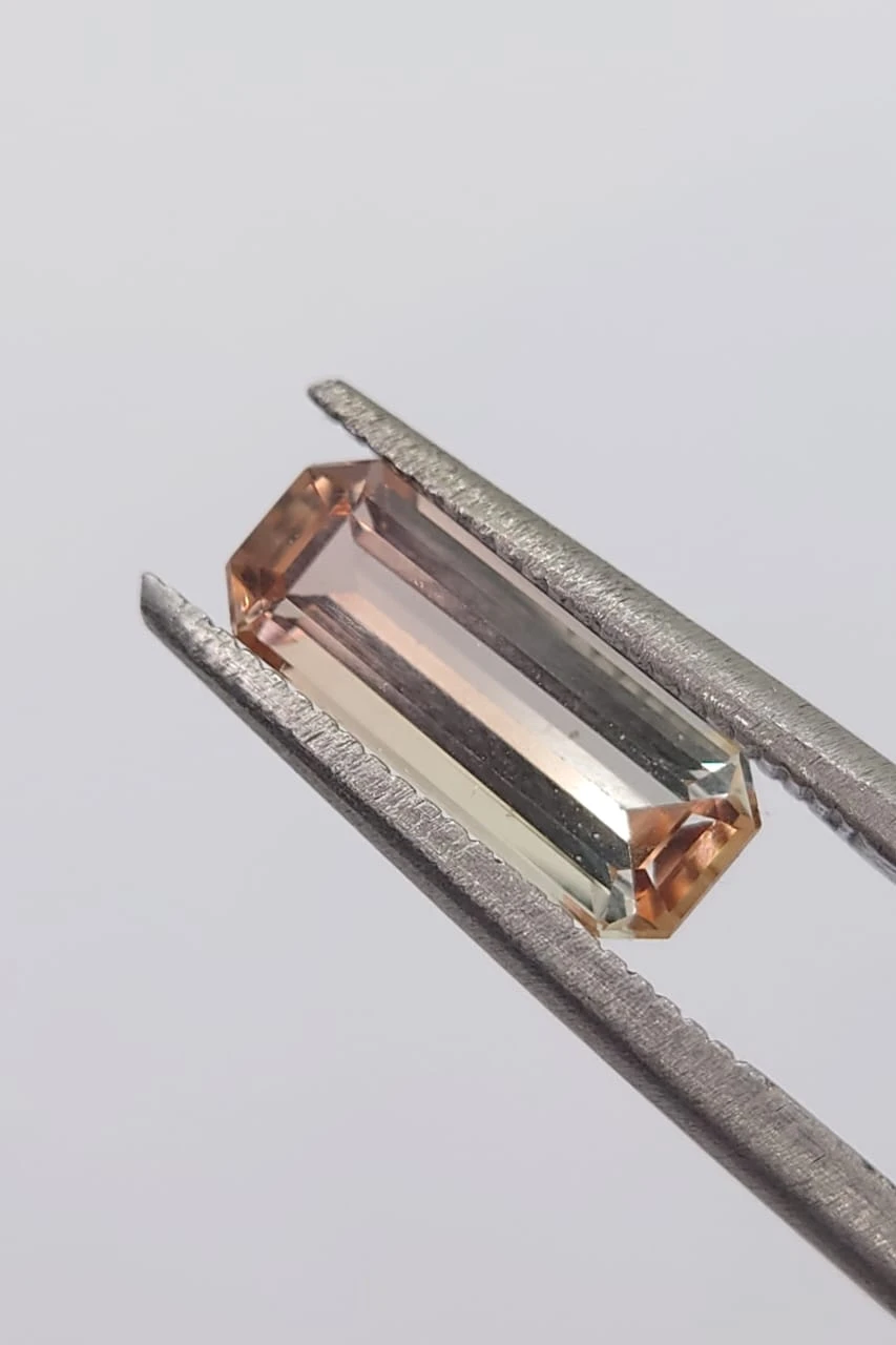 1.2ct Natural Peach Tourmaline Emerald Cut Loose Gemstone From Nigeria — view 3